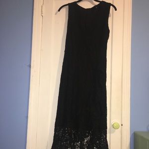 Black lace knee length dress